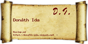 Donáth Ida névjegykártya