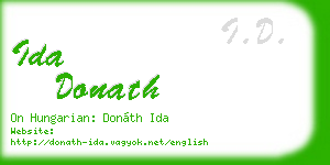 ida donath business card