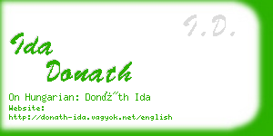 ida donath business card